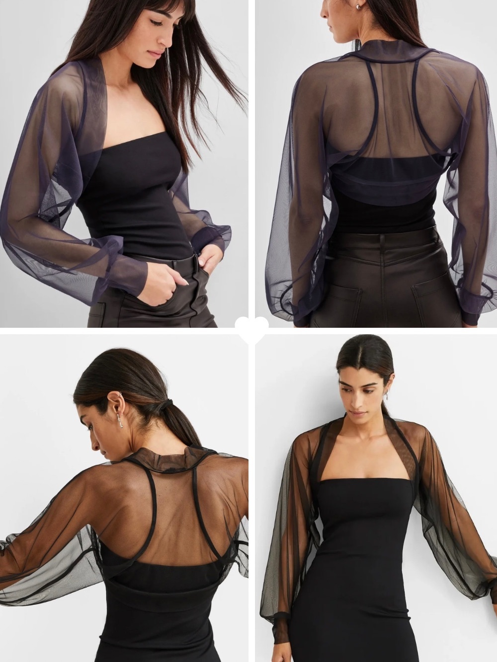 Marcella NYC Olympia Sheer Bolero - Black